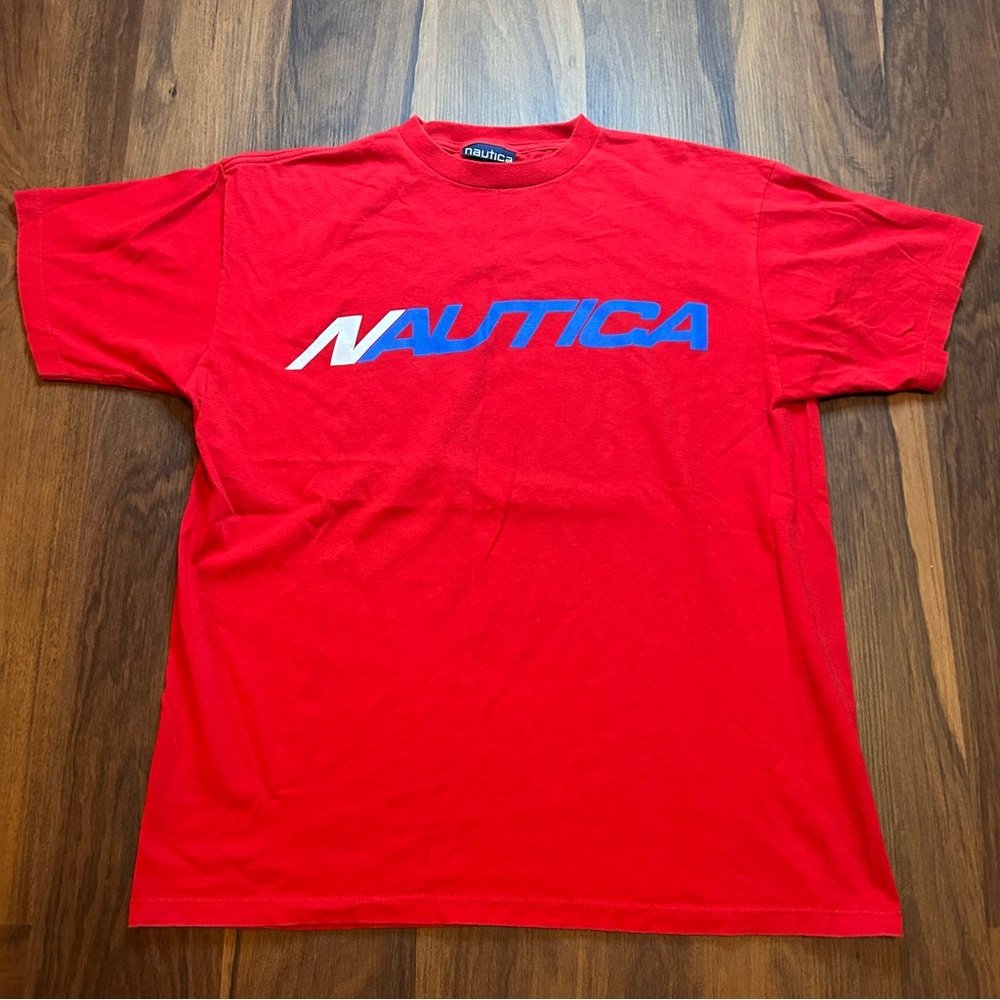 90s Nautica Red Logo Crewneck T-Shirt